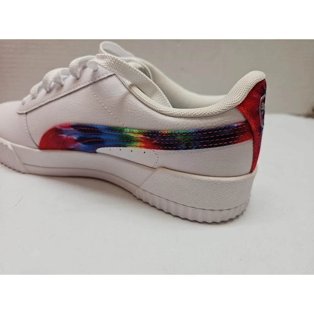 PUMA‎ Carina Tie Dye Espadrilles Women's Sneakers White/Metallic Silver Size 9
